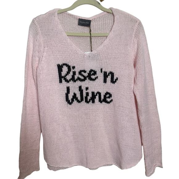 NWT Wooden Ships “Rise 'n Wine” Pink Sweater NWT Sz. XS - Picture 1 of 5